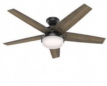A ceiling fan with a light on it